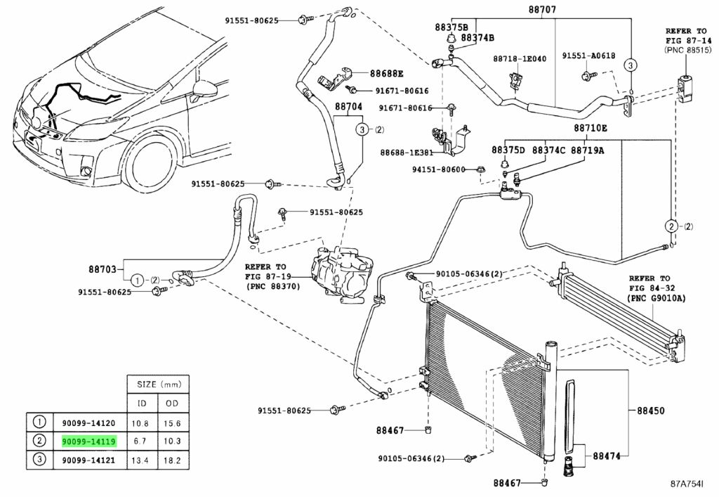 9009914119 toyota размеры